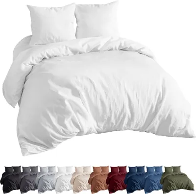 Produktbild von EllaTex Renforcé Bettwäsche Set 200x200 + 2St. 80x80 cm Bettwäschegarnitur 100% Baumwolle, in Farbe: Weiß
