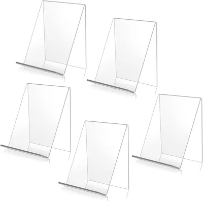 Produktbild von Set mit 5 transparenten Acryl-Buchständern zur Präsentation von Notizbüchern/Alben/Fotos/Büchern