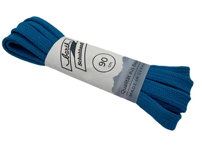 Image de Lacets Barth pour baskets, 8 mm de large, 90 cm, bleu - 865