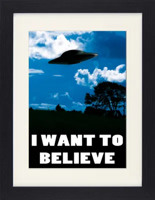 Produktbild von UFOs Gerahmtes Bild Mit Edlem Passepartout | Wand-Bilder | Im Bilderrahmen - I Want To Believe (40 x 30 cm)