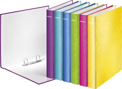 Produktbild von Ringbuch Wow A4 PP 2 Ringe 25 mm sortiert Packung mit 10 Stück