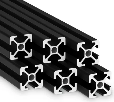 Produktbild von KLAK 20 - Aluprofil 6 Stück 20x20mm 2m System-, Montage-, Konstruktionsprofil Nut 6 schwarz
