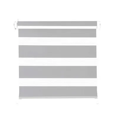 Produktbild von Klemmfix Click Doppelrollo 3in1 hellgrau Rollo Klemmträger Easyfix Klemmrollo BxH 80x215cm