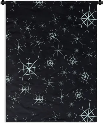 Produktbild von MuchoWow® Wandteppich Wandbehang Winter - Schneeflocke - Muster 60x80 cm Tapisserie Dekoration Wandtuch - Decke - Wandtücher - Wohne