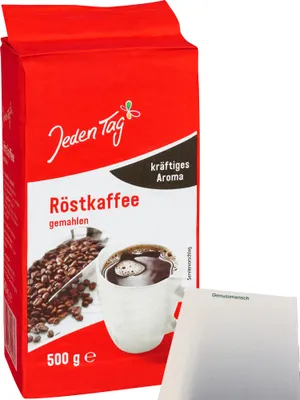Produktbild von Jeden Tag Röstkaffee gemahlen kräftig (500g Packung) + usy Block