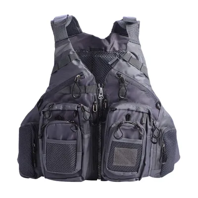 Obrázok produktu pre Multifunkčná plavecká vesta pre dospelých, unisex, záchranná vesta (tmavošedá)