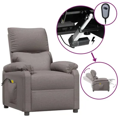 Image de Fauteuil électrique de massage Taupe Tissu