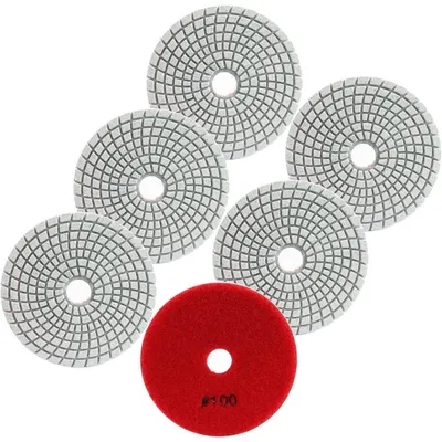 Immagine prodotto di Dischi abrasivi diamantati, confezione da 6 pezzi, diametro 100 mm, grana #100, per granito, marmo, pietra artificiale e quarzo