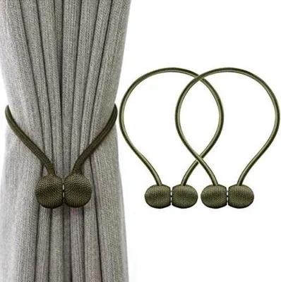 Productafbeelding van Unyqoos® Magnetische gordijnsluitingen, set van 2 – Polyesterkoord 40 cm, magneetbol Ø 3,5 cm, geschikt voor gordijnen en douchegordijnen, zonder wandmontage, inclusief zwarte cadeauverpakking