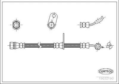 Produktbild von CORTECO 19032190 Bremsschlauch Vorne Links für SUZUKI Vitara SUV (ET, TA, TD) für TOYOTA CARINA E (T19)
