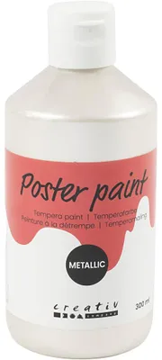 Produktbild von Temperafarbe Metallic, Weiß, 300 ml/ 1 Pck [HOB-629801]