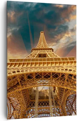 Produktbild von Bild auf Leinwand - Leinwandbild - Einteilig - Eiffle Architektur Paris - 80x120cm - Wand Bild - Wanddeko - Wandbilder - Leinwanddruck - Wanddekoration - Leinwand bilder - Wandbild - PA80x120-2437