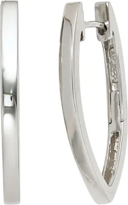 Produktbild von JOBO Creolen oval 925 Sterling Silber rhodiniert oval Ohrringe