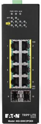 Imagen del producto de Eaton NGI-S08C2POE8 Eaton Tripplite Series 8-Port Lite Managed Industrial Gigab.