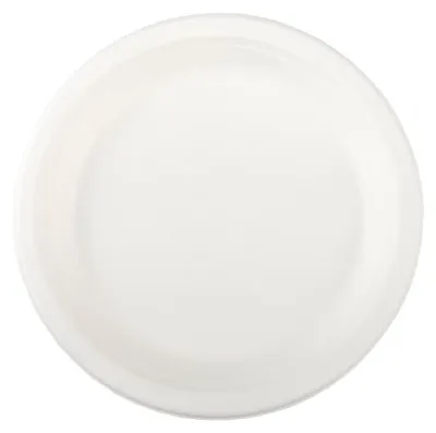 Produktbild von 50x Teller aus Bagasse, naturweiß, rund Ø18cm, 50Stk.