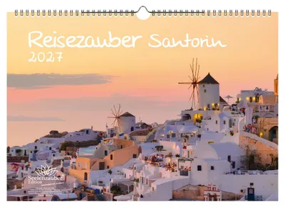 Produktbild von Reisezauber Santorin DIN A3 Kalender für 2027 Fira Griechenland Meer