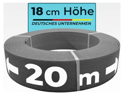 Produktbild von Teichrandband 18cm 20m Rolle - Kunststoff Rasenkante für Beeteinfassung und Kapillarsperre