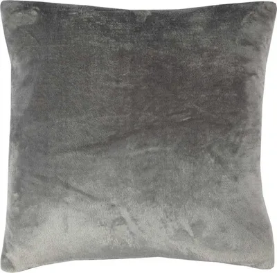 Produktbild von Kissenhülle Kuschel "Celina", in der Größe "45 x 45cm" - Anthrazit - Kissenbezug mit Reißverschluss