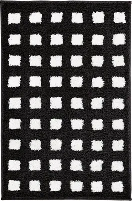 Produktbild von Kleine Wolke Badteppich BOXES Schwarz-Weiß 60 x 90 cm