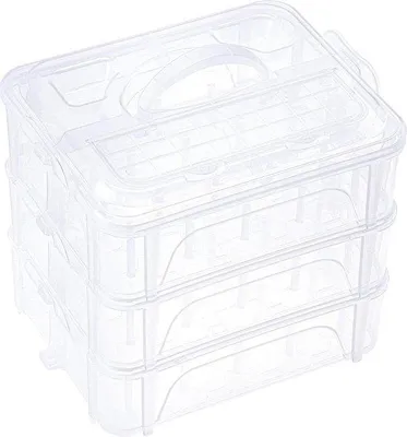 Produktbild von Famanu Aufbewahrungsbox stapelbar für 60 Garnspulen - Transparent
