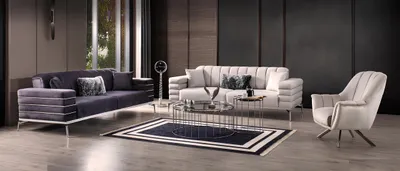 Produktbild von Sofa Samt Polster Sitz 3311 Design Sofas Metall Garnitur Couchen Neu