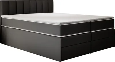 Produktbild von TRADA Miami Boxspringbett 160x200 mit Bettkasten mit Topper Visco Memory Schwarz