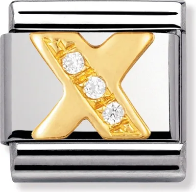 Produktbild von Nomination 030301/24 Charm Classic Buchstabe X Zirkonia Gold
