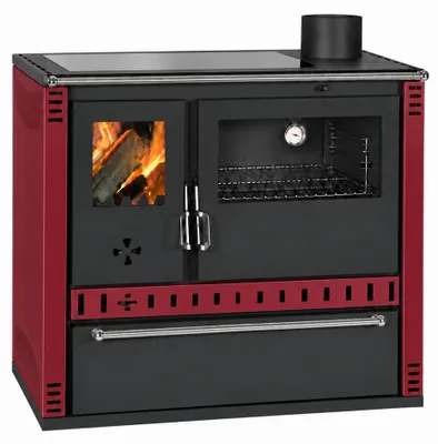 Produktbild von Holzherd PRITY GTD FS G DR 10,9 kW, Bordeaux, Backofen rechts