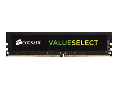 A computer RAM module with the Corsair logo and "VALUESELECT" branding.