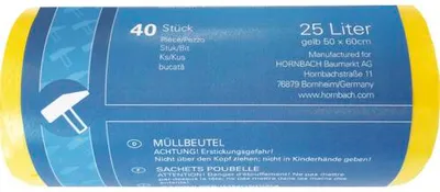 Obrázek produktu pro Odpadkový pytel 25l, 40 ks žlutá