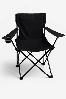 Produktbild von Faltstuhl schwarz Campingstuhl Angelstuhl mit Getränkehalter Tragetasche - Anglersessel klappbar - Klappstuhl Gartenstuhl Faltstuhl Relaxsessel