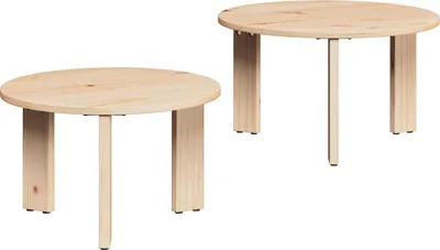 Productafbeelding van Maison Exclusive - Salontafel, 2 stuks, naturel, 47,5 x 47,5 x 27 cm, massief grenenhout