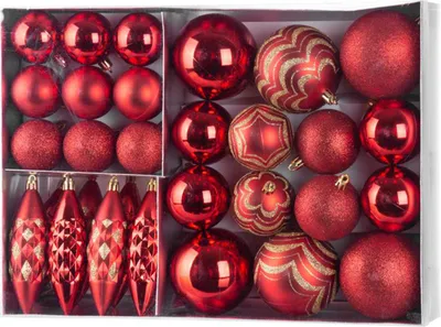 Produktbild von MAGICHOME WEIHNACHTSKUGELN, 31 St., rot, Mix