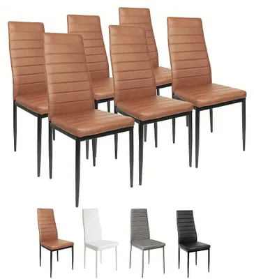 Produktbild von Esszimmerstühle - Stühle - Schalenstühle - Küchenstühle - Esszimmerstühle - Set mit 6 Stück - Kunstlederbezug