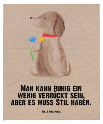 Produktbild von Mr. & Mrs. Panda Babydecke Hund Blume - Hundeglück - Geschenk, Sprüche, Kinderwagendecke, Süß, Schlummerdecke, Verrückt, Haha, Plaid, Hunde, Erstlingsdecke, Fleecedecke