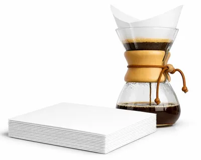 Kaffeefilterpapier für Chemex, 30×30 cm, 100 St., Weiß