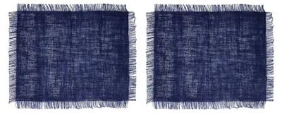 Produktbild von Mikasa Jute Tischsets, 2er Set, Blaue rechteckige Tischsets für rustikale Esstische, 35 x 45cm, rutschfeste Tischsets | Naturdesign