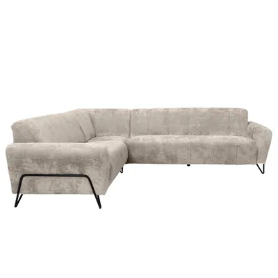 Produktbild von Beautysofa Ecksofa 295 cm, Moderne Couch, Sofa mit Schwarzen Metallbeinen - Seitenausführung: rechts, Polsterecke, VOLARE L - Form Hellbeige Vega 02