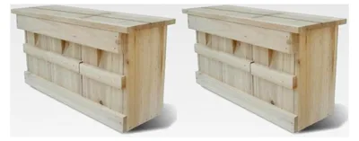 Produktbild von Spatzenhäuser, 2 Stück, Holz, 44 x 15,5 x 21,5 cm