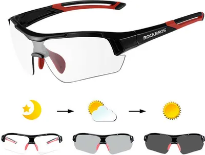 Produktbild von ROCKBROS Verfärbung Fahrradbrille Sonnenbrille Radsport UV Schutz Schwarz Rot