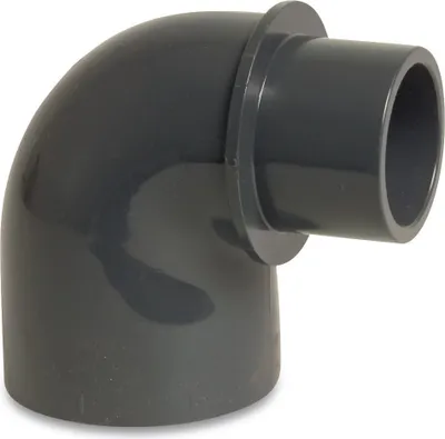Produktbild von Mega Winkel 90° PVC-U 32/40 mm x 50 mm Klebemuffe/Klebestutzen x Klebemuffe 10 bar, grau