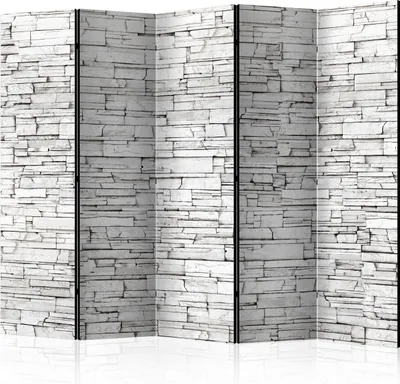 Produktbild von Neuheit! Dekorativer Paravent Raumteiler Trennwand Foto-Paravent Spanische Wand XXL Ziegel Wand Grau 225x172 cm f-B-0117-z-c