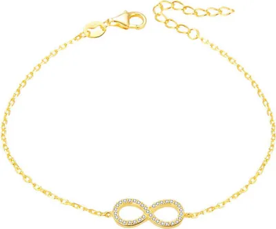 Productafbeelding van Zilveren armband met kristallen, verguld, model AGB483 / 20-GOLD