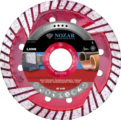 Produktbild von Diamanttrennscheibe NOZAR Turbo Silentcut Granit Hartgestein 125, 230 x 22,23