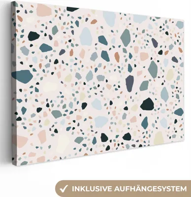 Produktbild von OneMillionCanvasses® - Leinwandbilder - 140x90 cm, Marmor - Steine - Muster, Wandbilder Kunstdruck Wanddekoration - Foto auf Leinwand - Gemälde auf Holzrahmen
