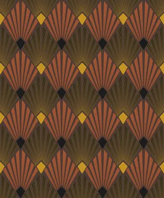 Immagine prodotto di Carta da parati Khroma by Masureel motivo Art Decó marrone - 630583 - 53 cm x 10,05 m