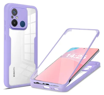 Produktbild von 360 Grad Handyhülle für Xiaomi Redmi 12C Full Cover Rundum Schutz Farbe: Violett