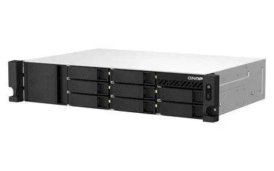 Produktbild von QNAP TS-864eU - NAS-Server - 8 Schächte - Rack - einbaufähig - SATA 6Gb/s - RAID RAID 0, 1, 5, 6, 10, 50, JBOD, 60 - RAM 8 GB - Gigabit Ethernet / 2.5 Gigabit Ethernet - iSCSI Support - 2U