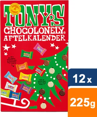Obrázok produktu pre Tony's Chocolonely - Čokoládový vianočný kalendár | Box A 255 Gramm | 12 Stücke