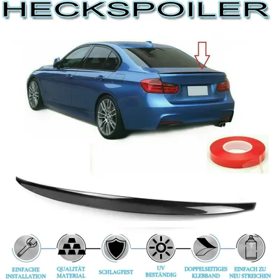 Zdjęcie produktu dla Tylny spoiler Spoiler warga do BMW serii 3 F30 2012-2019 Spoiler warga czarny połysk